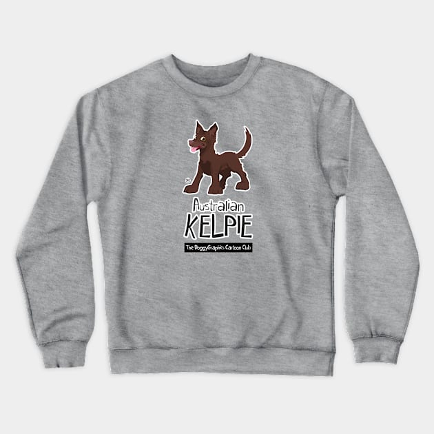 Cartoon Club Kelpie - Brown Crewneck Sweatshirt by DoggyGraphics